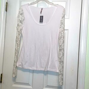 NWT Wet Seal White Lace Long Sleeves Top Soft Vintage 90’s